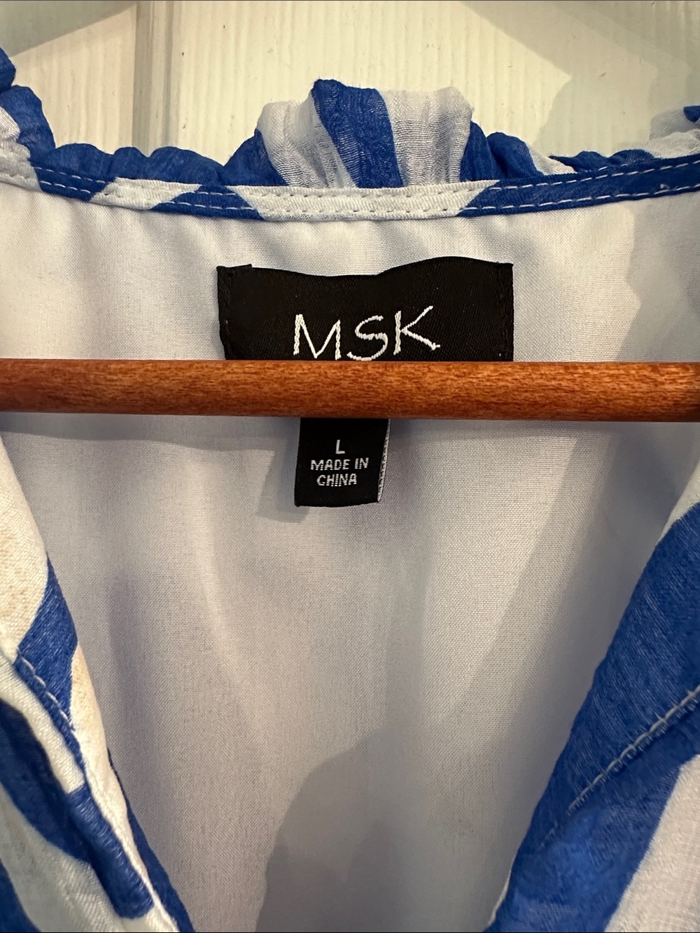 MSK Blue & White Sleeveless Tiered Maxi Dress - Picture 2 of 7